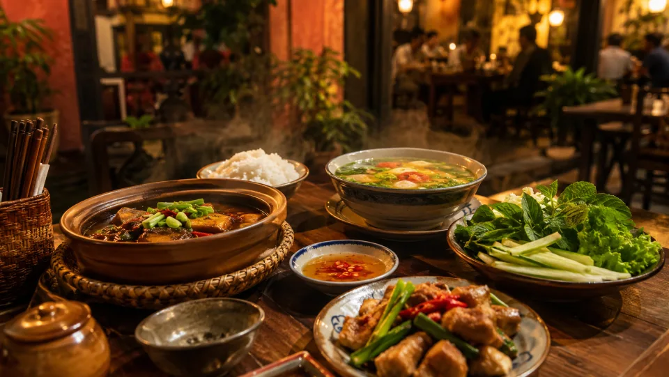 Bàn ngoài hiên buổi sáng